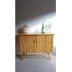 Buffet rotin , osier et bambou pieds compas -vintage