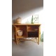 Buffet rotin , osier et bambou pieds compas -vintage