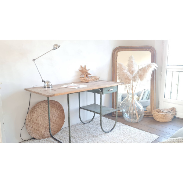 Bureau bois et métal années 50