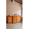 Buffet esprit enfilade en rotin circa années 70 vintage