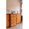 Buffet esprit enfilade en rotin circa années 70 vintage