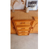 Buffet esprit enfilade en rotin circa années 70 vintage