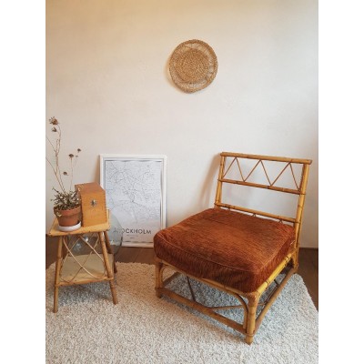 Chauffeuse en rotin vintage