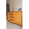 Buffet esprit enfilade en rotin circa années 70 vintage