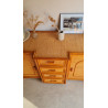 Buffet esprit enfilade en rotin circa années 70 vintage