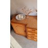 Buffet esprit enfilade en rotin circa années 70 vintage