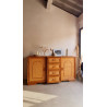 Buffet esprit enfilade en rotin circa années 70 vintage