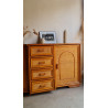 Buffet esprit enfilade en rotin circa années 70 vintage
