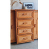 Buffet esprit enfilade en rotin circa années 70 vintage