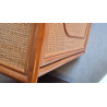 Buffet esprit enfilade en rotin circa années 70 vintage