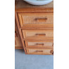 Buffet esprit enfilade en rotin circa années 70 vintage