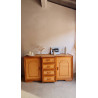 Buffet esprit enfilade en rotin circa années 70 vintage