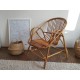 Fauteuil en osier et rotin vintage