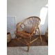 Fauteuil en osier et rotin vintage