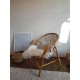 Fauteuil en osier et rotin vintage