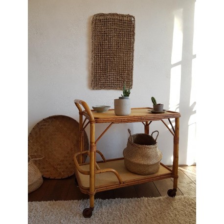 Desserte rotin vintage