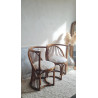 Paire de fauteuils en rotin graphiques circa années 60