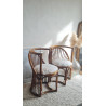 Paire de fauteuils en rotin graphiques circa années 60