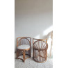 Paire de fauteuils en rotin graphiques circa années 60