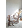 Paire de fauteuils en rotin graphiques circa années 60