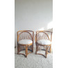 Paire de fauteuils en rotin graphiques circa années 60