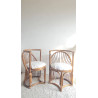 Paire de fauteuils en rotin graphiques circa années 60