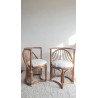 Paire de fauteuils en rotin graphiques circa années 60