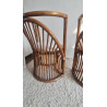 Paire de fauteuils en rotin graphiques circa années 60
