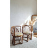 Paire de fauteuils en rotin graphiques circa années 60
