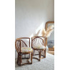 Paire de fauteuils en rotin graphiques circa années 60