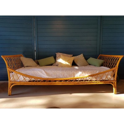 Lit banquette rotin - vintage