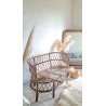 Banquette en rotin deux places circa années 60