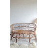 Banquette en rotin deux places circa années 60