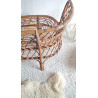 Banquette en rotin deux places circa années 60