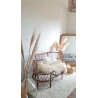 Banquette en rotin deux places circa années 60
