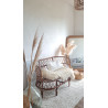 Banquette en rotin deux places circa années 60