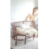 Banquette en rotin deux places circa années 60