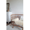 Banquette en rotin deux places circa années 60