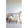 Banquette en rotin deux places circa années 60
