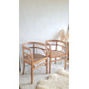 Paire de chaises esprit fauteuils anciens circa 1940 - assise gravée