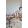 Paire de chaises esprit fauteuils anciens circa 1940 - assise gravée