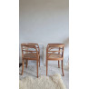 Paire de chaises esprit fauteuils anciens circa 1940 - assise gravée