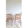 Paire de chaises esprit fauteuils anciens circa 1940 - assise gravée