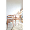 Paire de chaises esprit fauteuils anciens circa 1940 - assise gravée