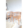 Paire de chaises esprit fauteuils anciens circa 1940 - assise gravée