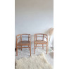 Paire de chaises esprit fauteuils anciens circa 1940 - assise gravée