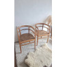 Paire de chaises esprit fauteuils anciens circa 1940 - assise gravée