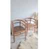 Paire de chaises esprit fauteuils anciens circa 1940 - assise gravée