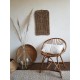 Fauteuil coquille rotin vintage