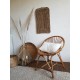 Fauteuil coquille rotin vintage